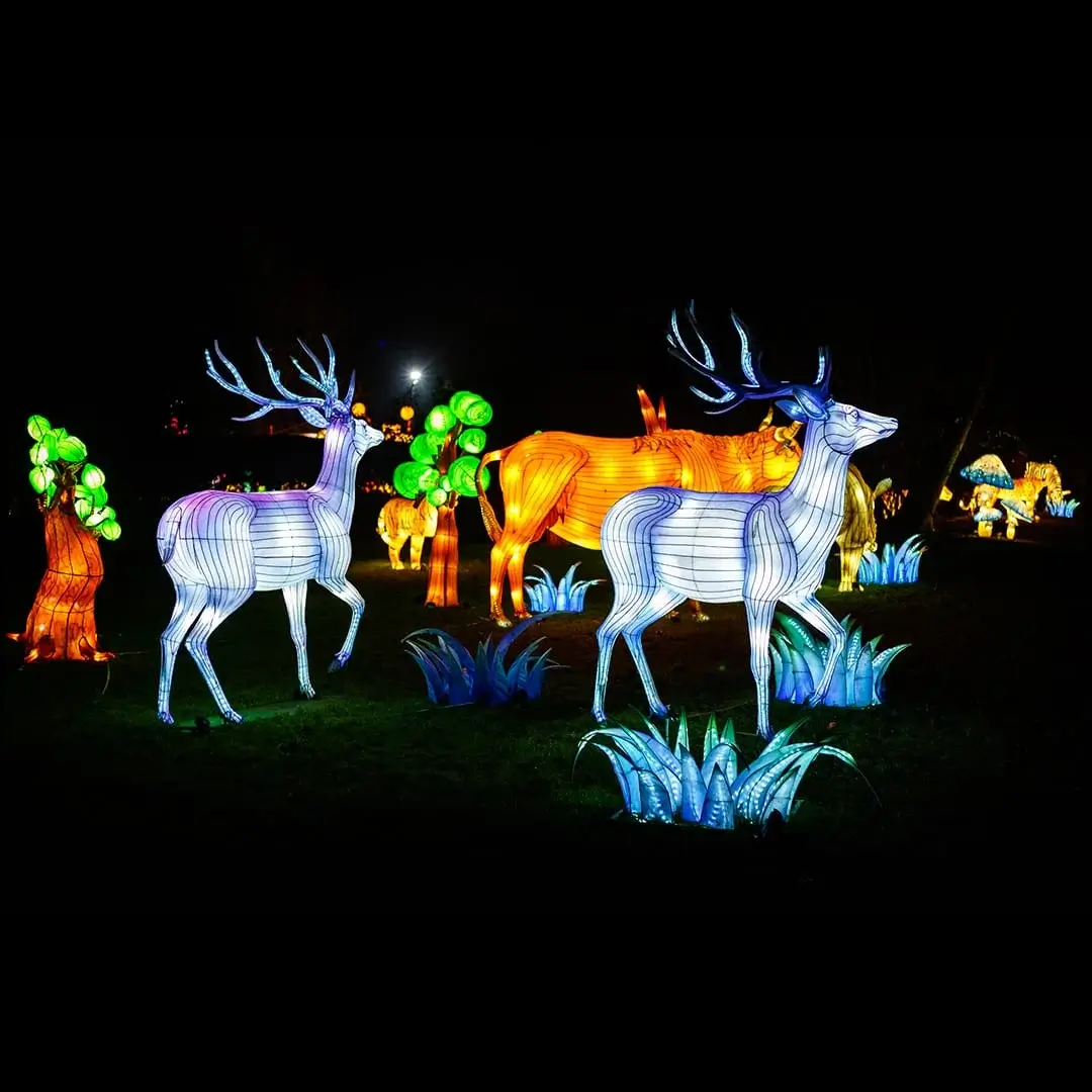 animal lantern display for zoo and park trails