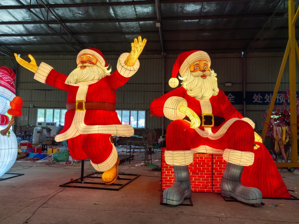 Faroles gigantes de Papá Noel para exteriores