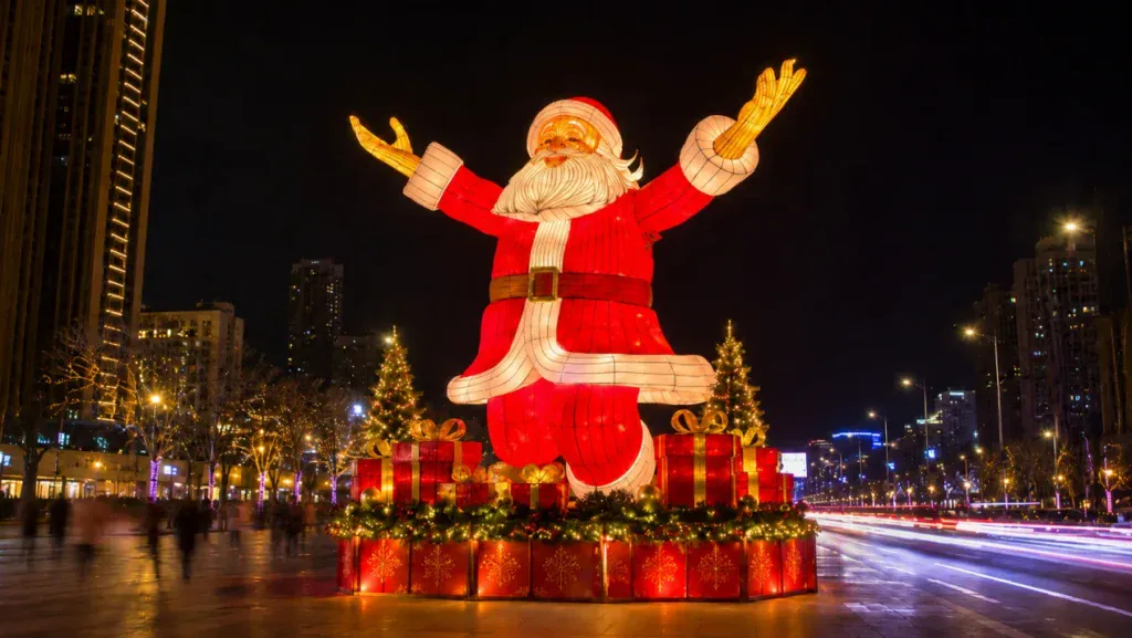 Decoraciones navideñas de gran formato para plazas urbanas